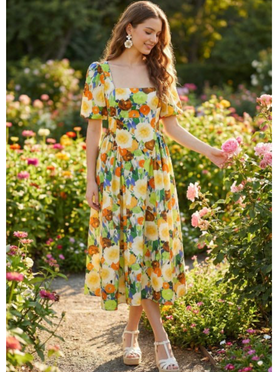 Flor Green Dress